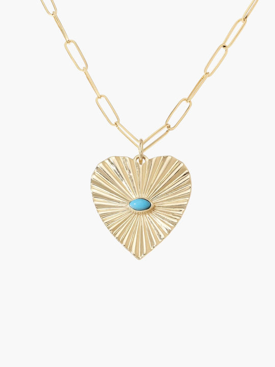Sunbeam Heart Charm | Turquoise