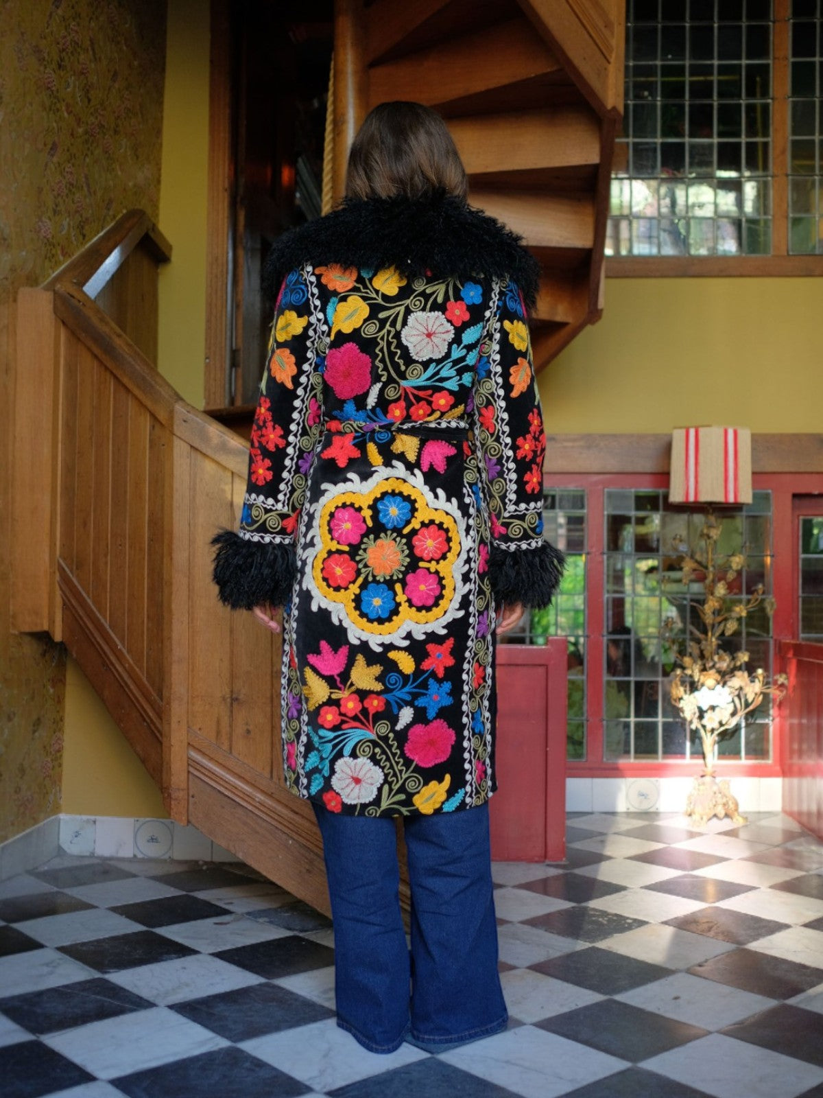 Aisara Wrap Coat - S/M | Print/Black Aisara Wrap Coat - S/M | Print/Black