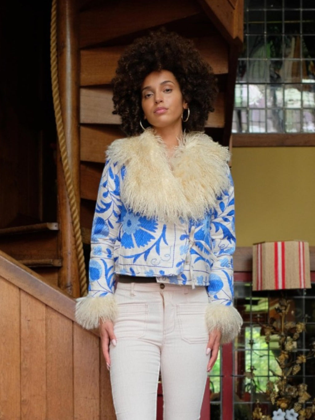 Madina Coat - XS | Blue/Ivory