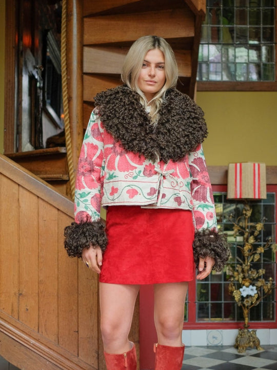 Madina Coat - XS | Pink/Brown