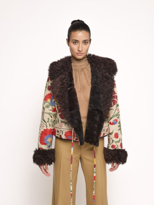 Madina Coat - M | Print/Brown