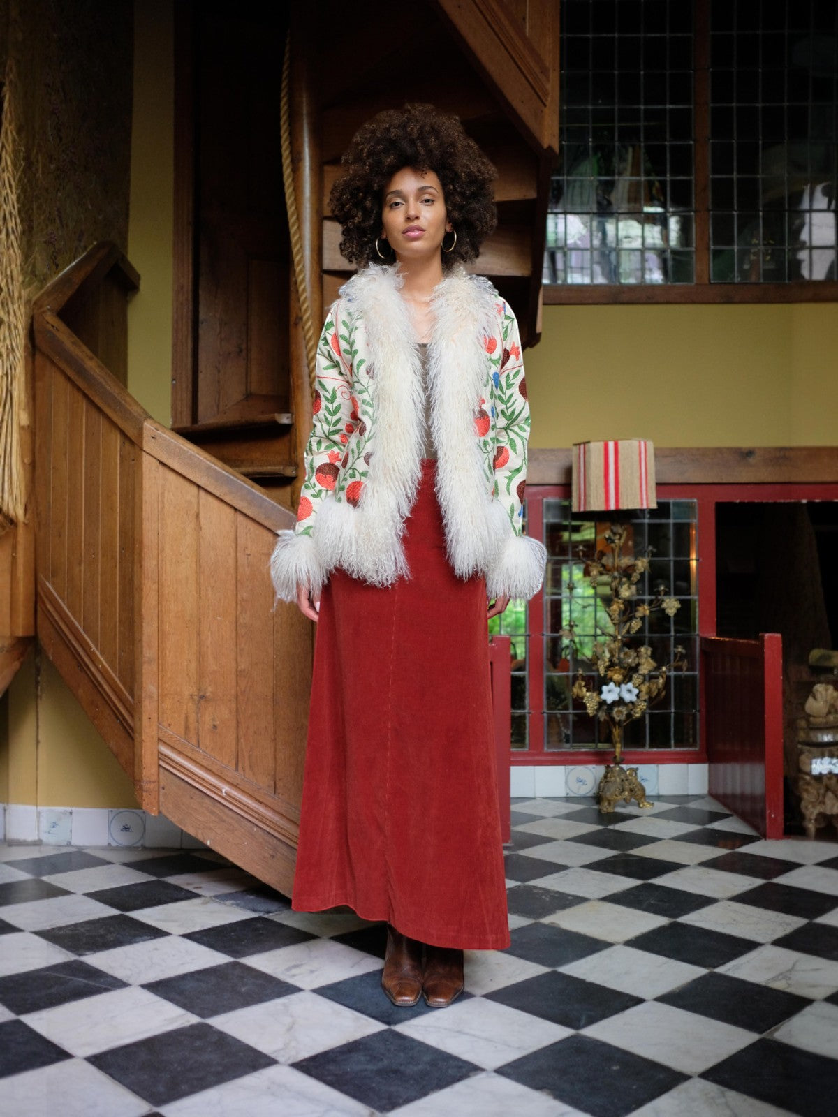 Zebay Coat - S/M | Multi Print/White Trim Zebay Coat - S/M | Multi Print/White Trim