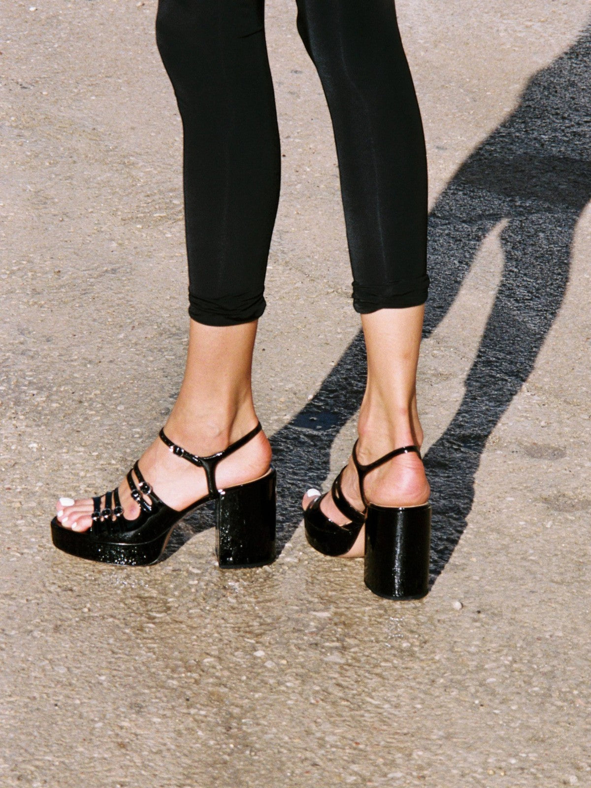 Frenchkiss Sandals | Patent Black