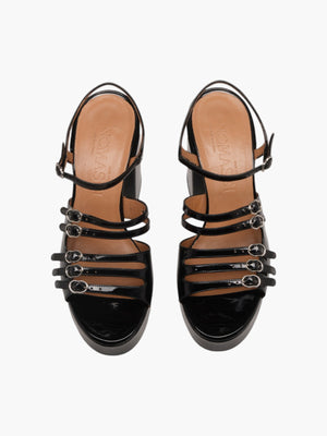 Frenchkiss Sandals | Patent Black Frenchkiss Sandals | Patent Black