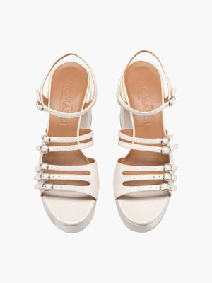 Frenchkiss Sandals | Embossed White Frenchkiss Sandals | Embossed White