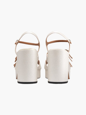 Frenchkiss Sandals | Embossed White Frenchkiss Sandals | Embossed White