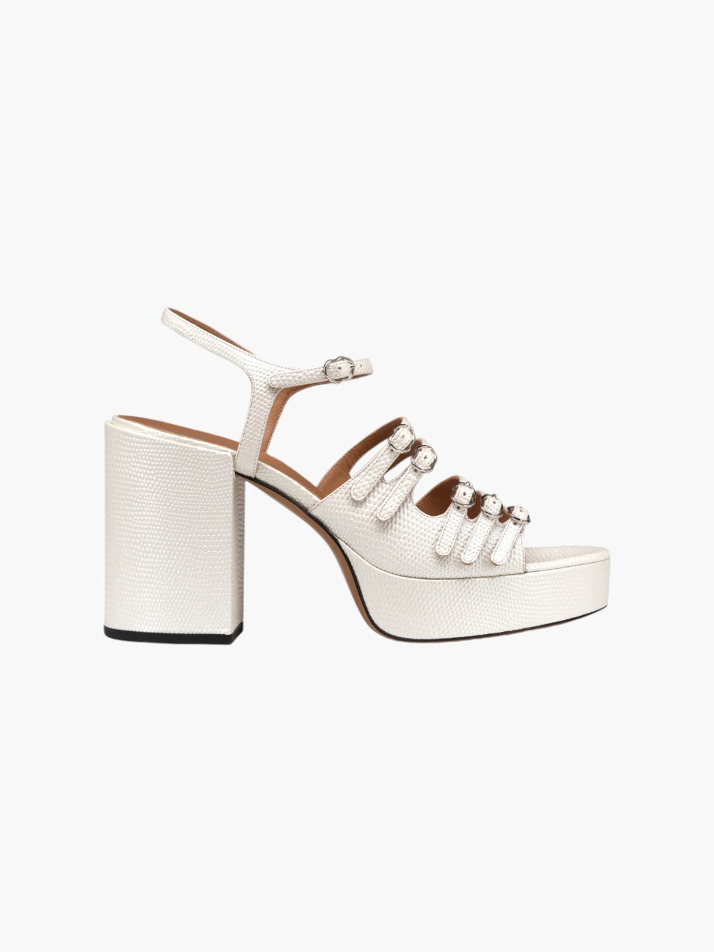 Frenchkiss Sandals | Embossed White