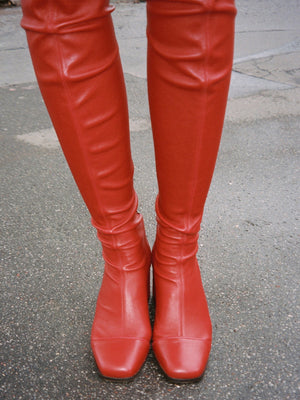 Whisper Over the Knee Boots | Red Stretch Whisper Over the Knee Boots | Red Stretch