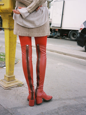 Whisper Over the Knee Boots | Red Stretch Whisper Over the Knee Boots | Red Stretch