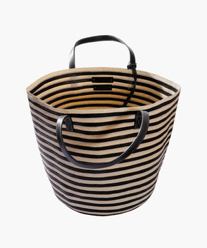 Marcial Handbag in Leather and Cana Flecha | Black Stripes Marcial Handbag in Leather and Cana Flecha | Black Stripes