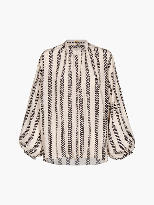 Don Simon Crepe Viscose Shirt | Beige Black Snake