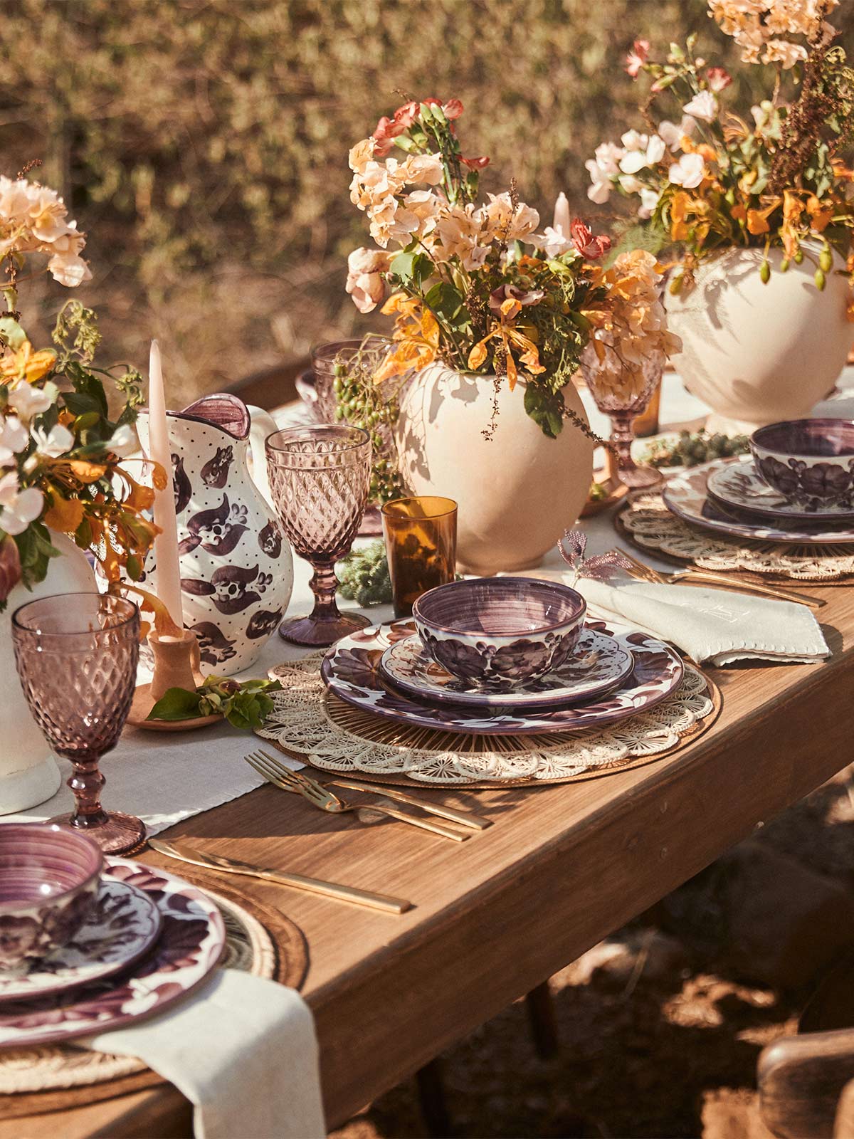 Hand Painted Ceramic Tableware | Aubergine Hand Painted Ceramic Tableware | Aubergine