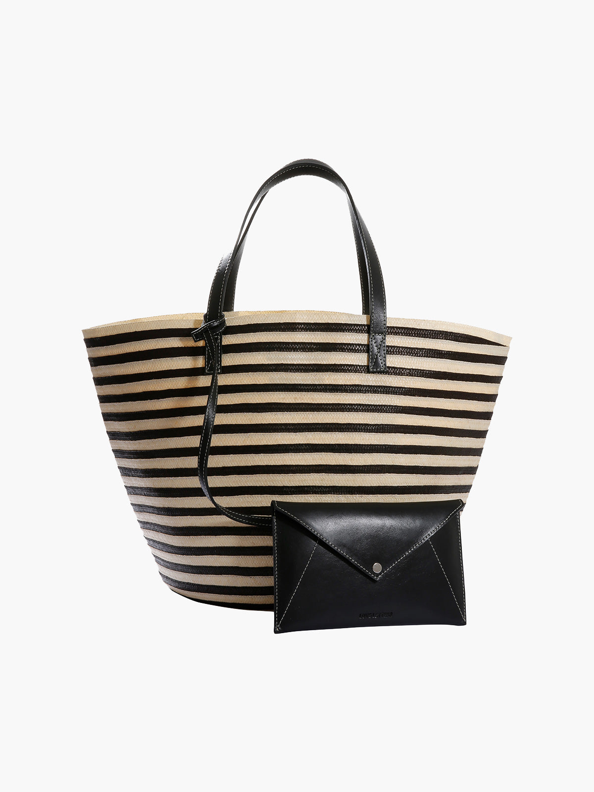 Marcial Handbag in Leather and Cana Flecha | Black Stripes Marcial Handbag in Leather and Cana Flecha | Black Stripes