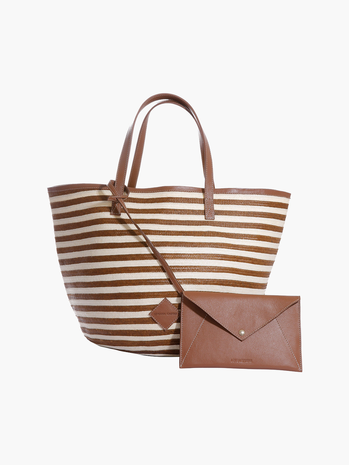 Marcial Handbag in Leather and Cana Flecha | Copper Stripes