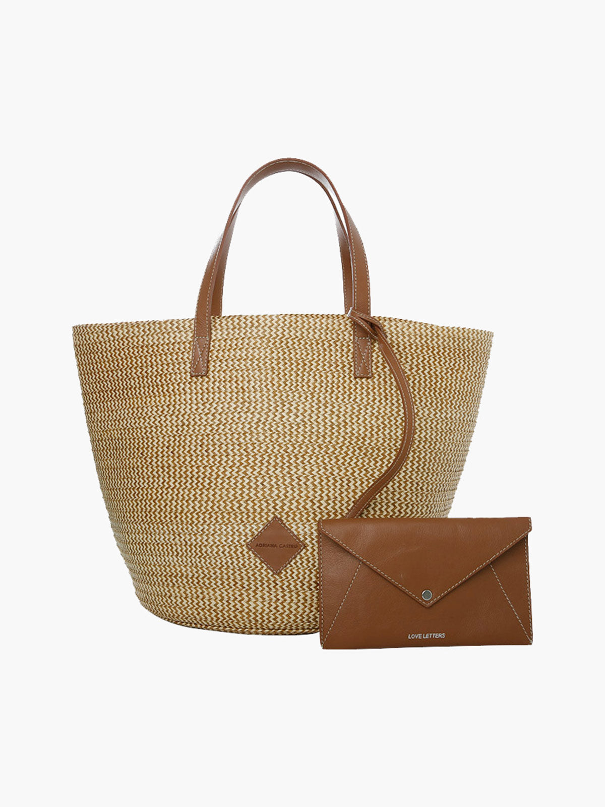 Marcial Handbag in Leather and Cana Flecha | Copper Zigzag