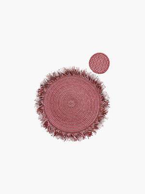 Zenu Place Mat and Coaster Set of 4 | Red/Natural Zenu Place Mat and Coaster Set of 4 | Red/Natural