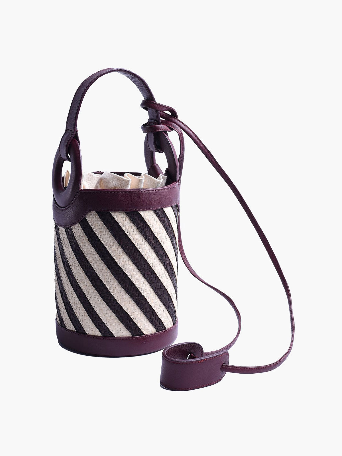 Tolu Handbag in Leather and Cana Flecha | Burgundy