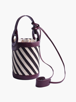 Tolu Handbag in Leather and Cana Flecha | Burgundy Tolu Handbag in Leather and Cana Flecha | Burgundy