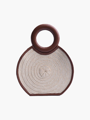 Zenu Handbag in Leather and Cana Flecha | Natural and Cognac Zenu Handbag in Leather and Cana Flecha | Natural and Cognac