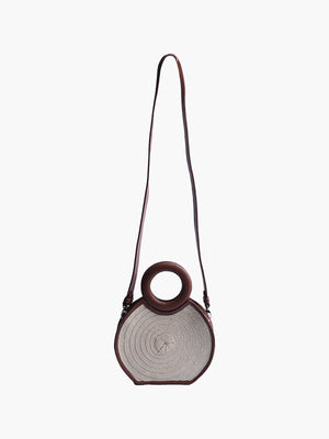 Zenu Handbag in Leather and Cana Flecha | Natural and Cognac Zenu Handbag in Leather and Cana Flecha | Natural and Cognac