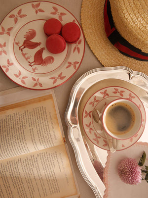 La Coquette Coffee or Tea Cup and Plate | Red La Coquette Coffee or Tea Cup and Plate | Red