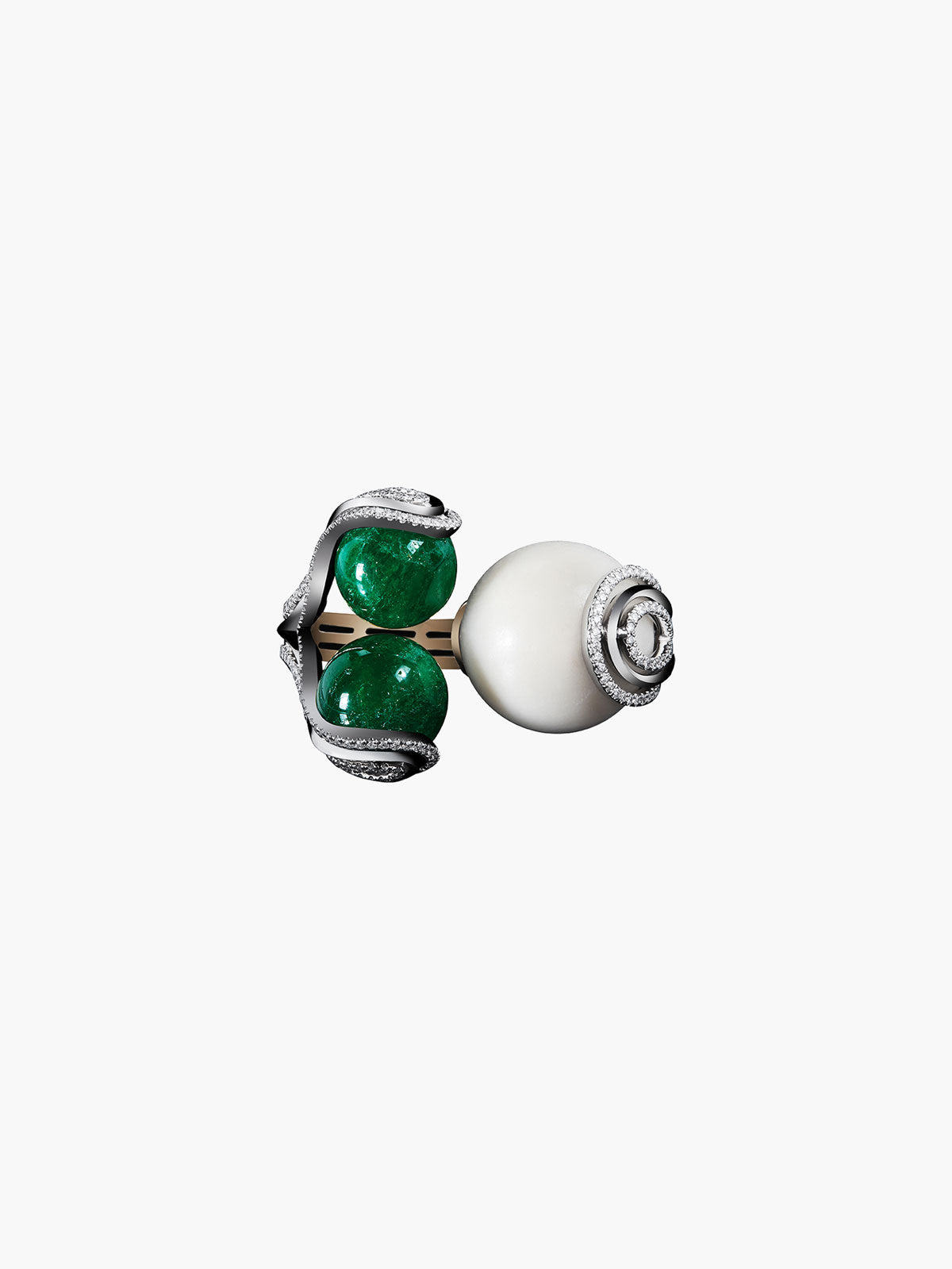 Tagua Seed & Emerald Sphere Ring - Fashionkind