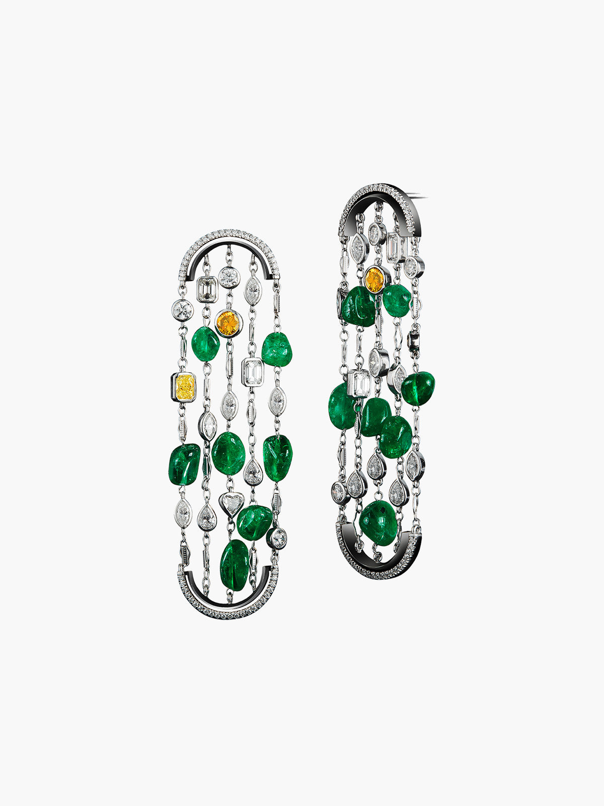 Arched Sautoir Tumble Bead Earrings Arched Sautoir Tumble Bead Earrings