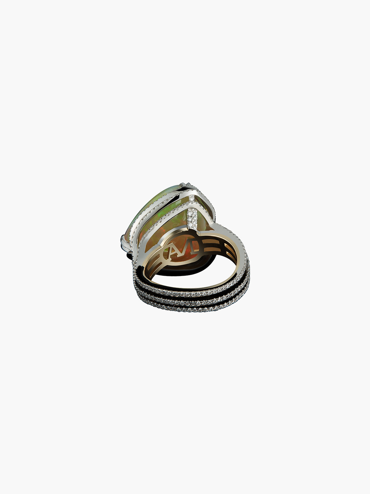 harlequin opal engagement ring