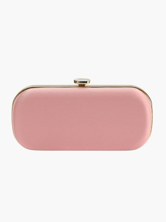 Satin Bella Clutch | Pink Sky
