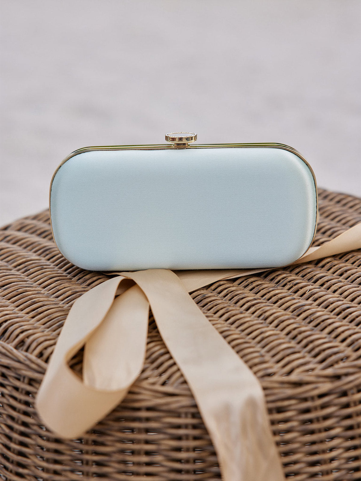 Satin Bella Clutch | Ice Blue Satin Bella Clutch | Ice Blue