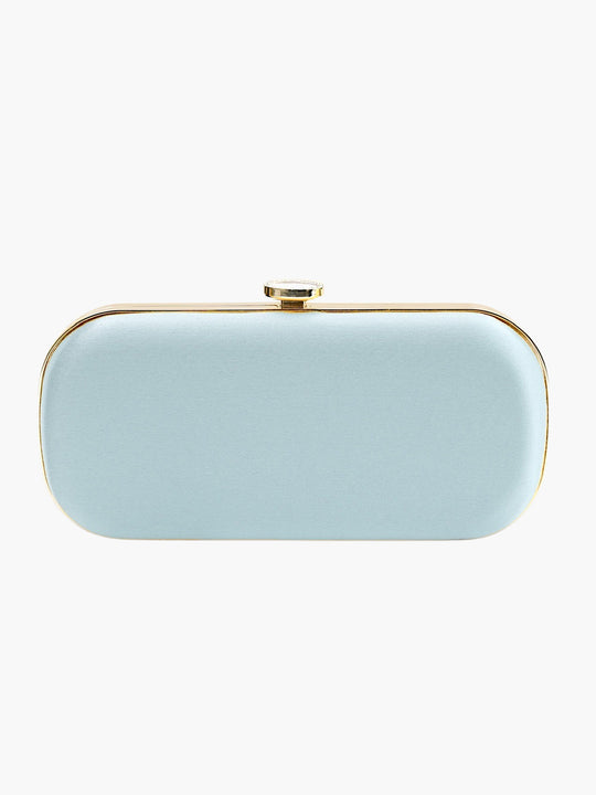 Satin Bella Clutch | Ice Blue