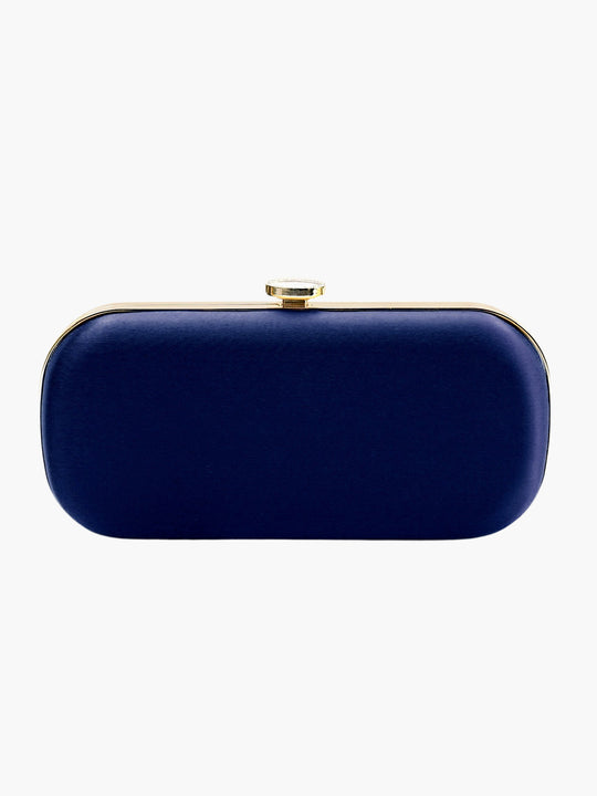 Satin Bella Clutch | Navy