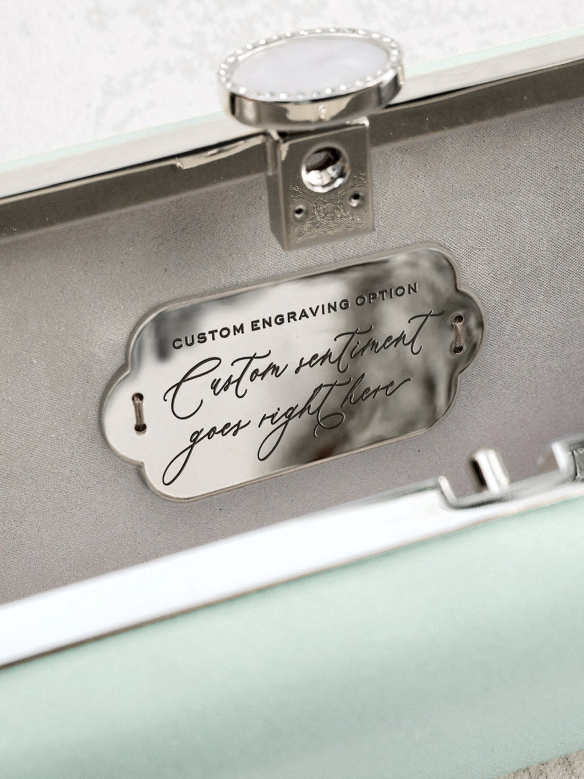 Satin Bella Clutch | Sage Green Satin Bella Clutch | Sage Green