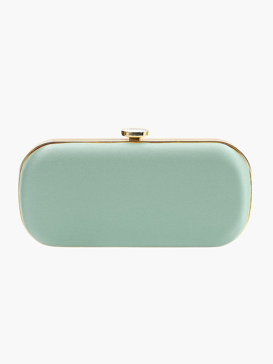 Satin Bella Clutch | Sage Green