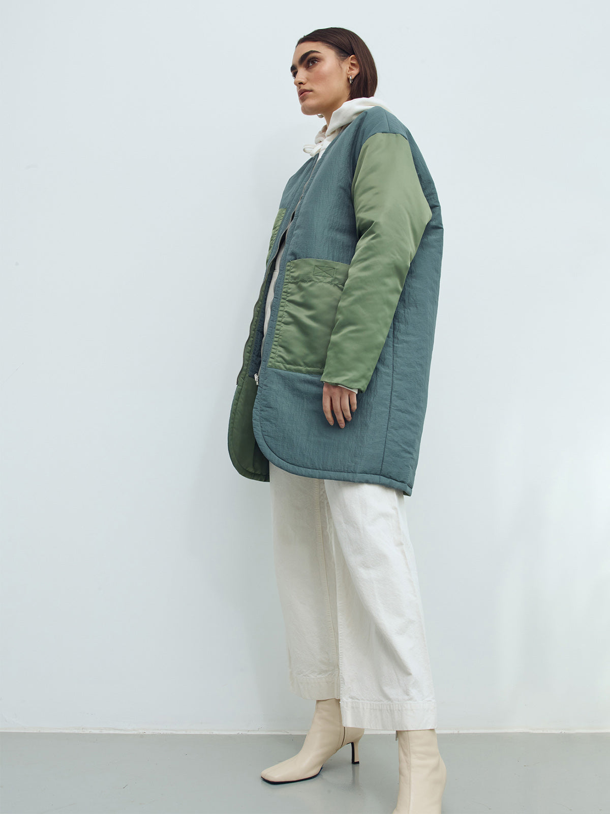 Reversible Sustainable Down Coat | Green Blue Reversible Sustainable Down Coat | Green Blue