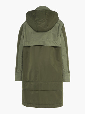 Sustainable Down Hooded Anorak | Green Sustainable Down Hooded Anorak | Green