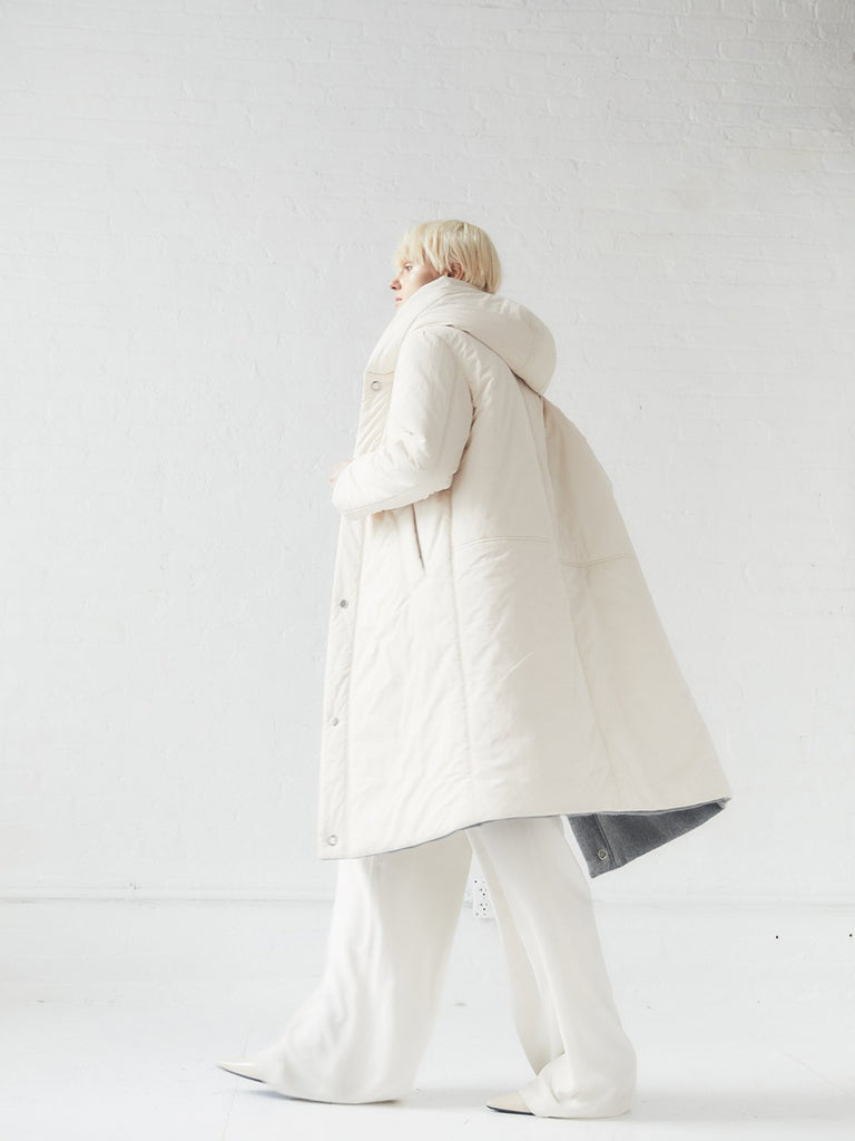Reversible Sustainable Down Wool Coat | Fashionkind
