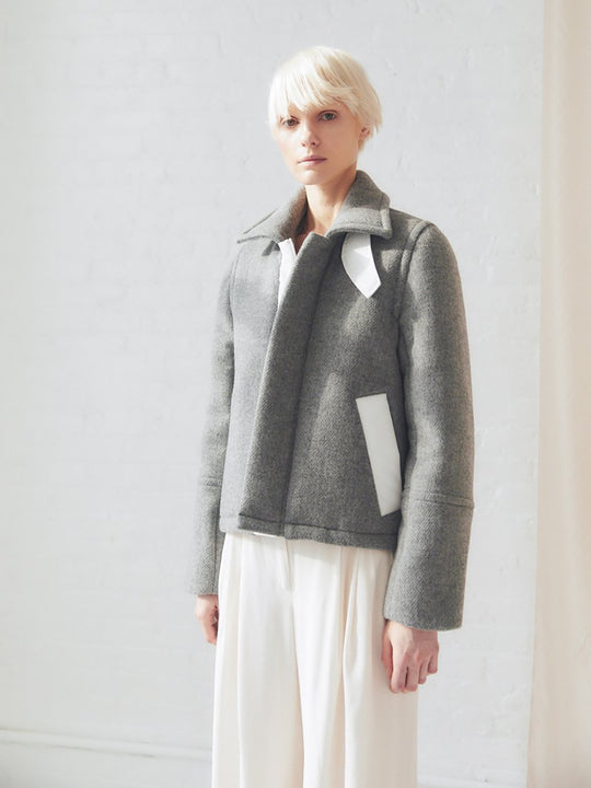 Sustainable Down Wool Hooded Coat