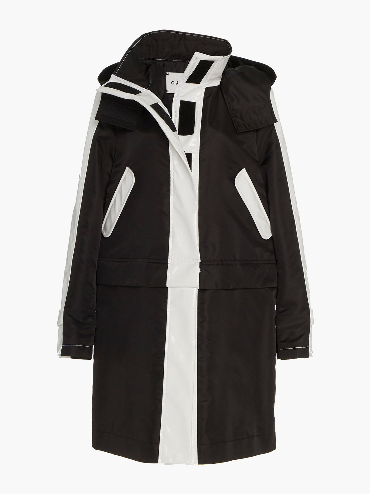 Water Resistant Convertible Sustainable Raincoat | Black/White Water Resistant Convertible Sustainable Raincoat | Black/White