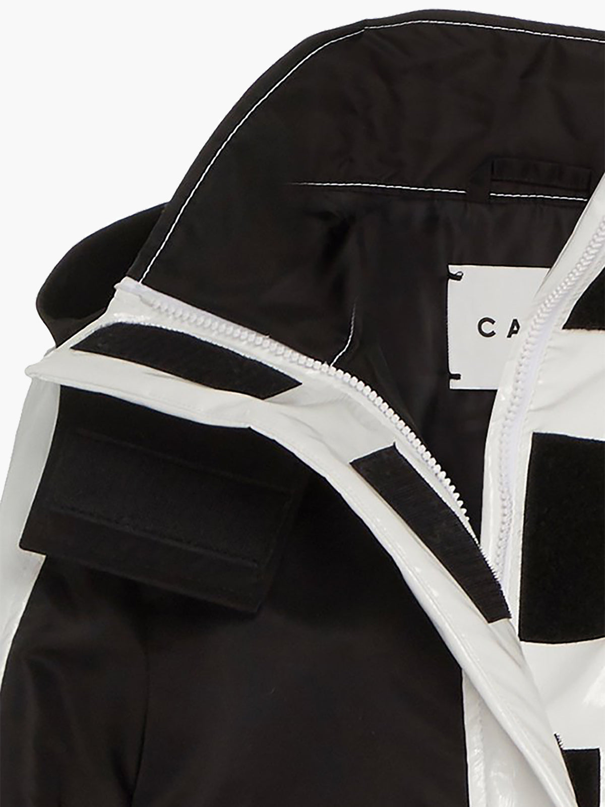 Water Resistant Convertible Sustainable Raincoat | Black/White Water Resistant Convertible Sustainable Raincoat | Black/White