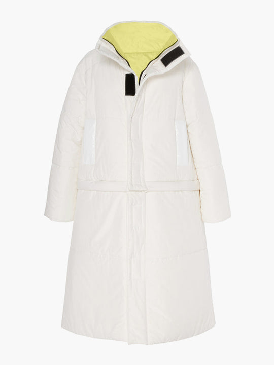 Reversible Convertible Sustainable Down Coat | White/Citron