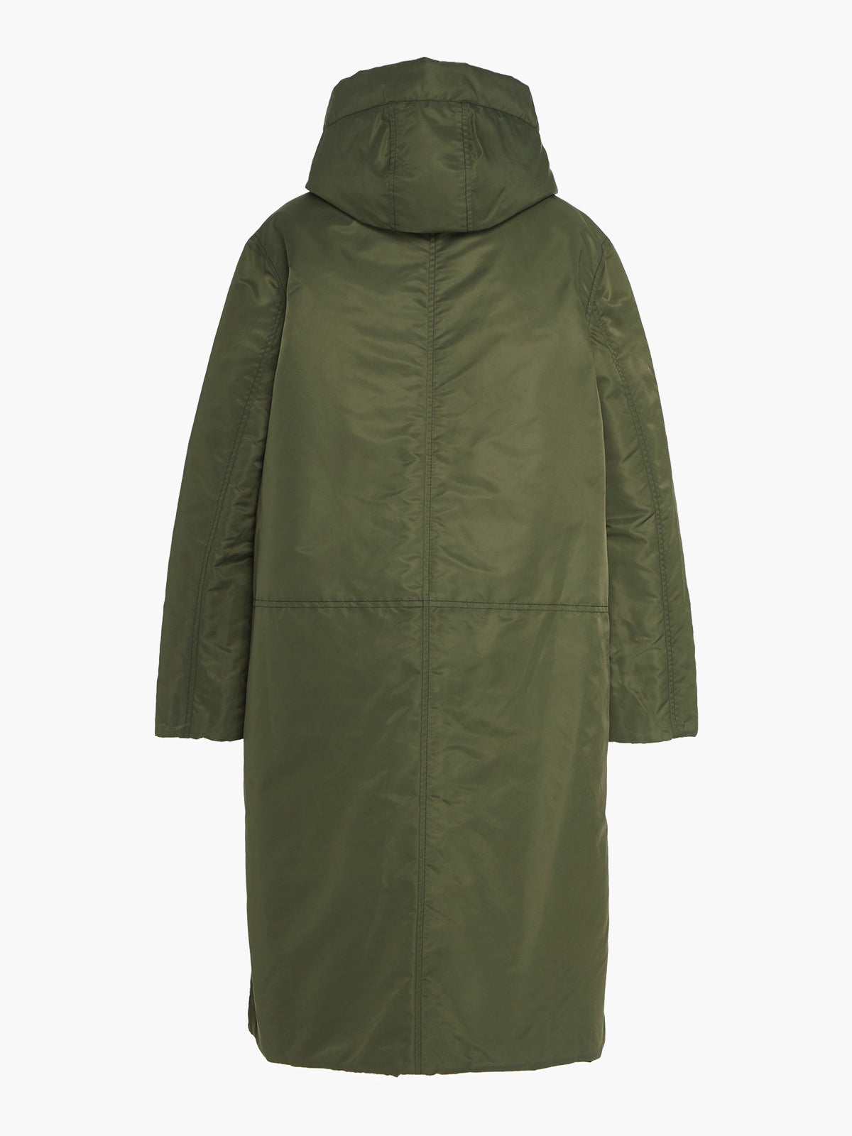 Sustainable Reversible Satin Down Coat | Black/Green Sustainable Reversible Satin Down Coat | Black/Green