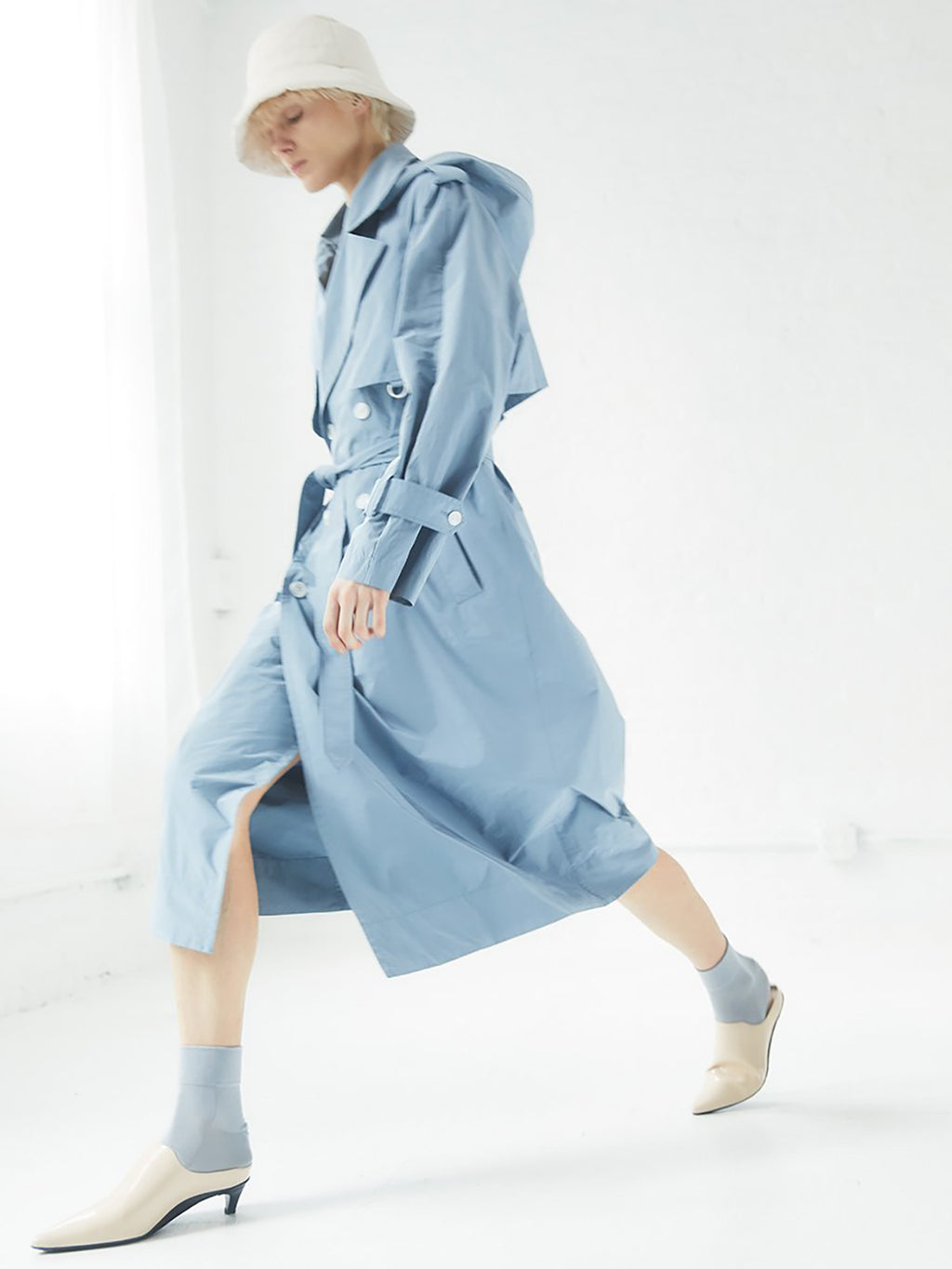 Sustainable Water Resistant Hooded Trench Coat