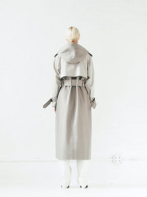 Sustainable Water Resistant Trench Coat | Light Grey Sustainable Water Resistant Trench Coat | Light Grey