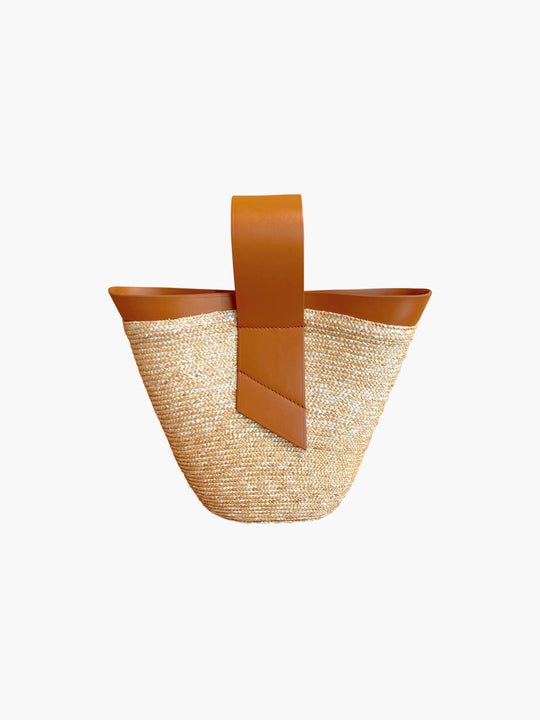 Amphora Straw and Leather Bag