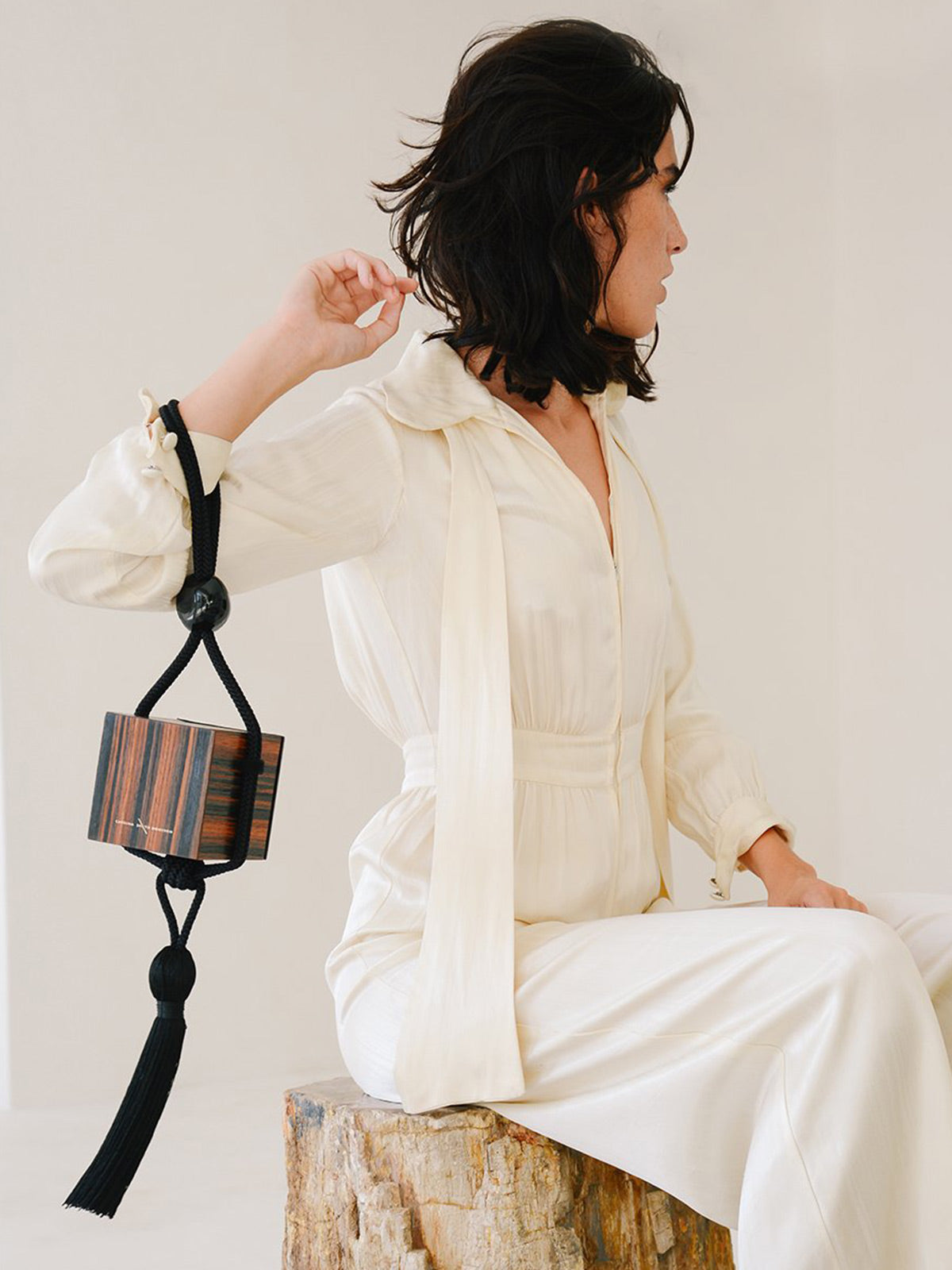 Eva Box Bag | Brown Stripe Wood Eva Box Bag | Brown Stripe Wood - Fashionkind