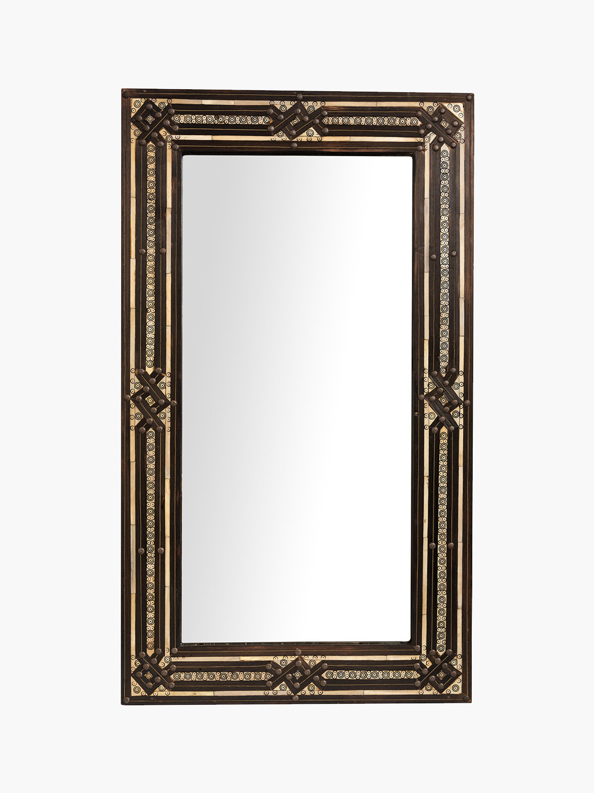 Studded Rectangular Moroccan Mirror