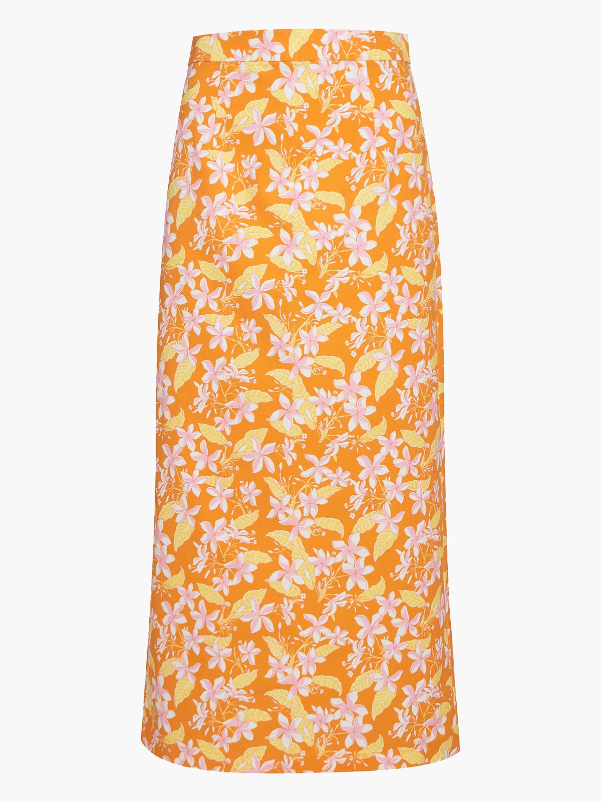 Pencil Skirt | Orange Frangipani Pencil Skirt | Orange Frangipani