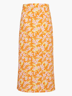 Pencil Skirt | Orange Frangipani Pencil Skirt | Orange Frangipani