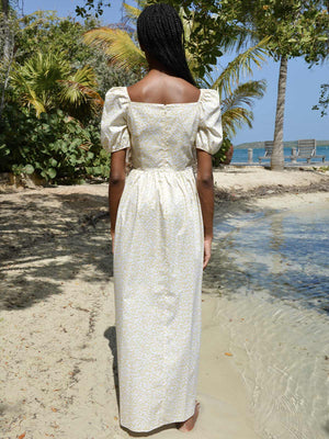 Short Sleeve Maxi Dress | Yellow Leaf Short Sleeve Maxi Dress | Yellow Leaf